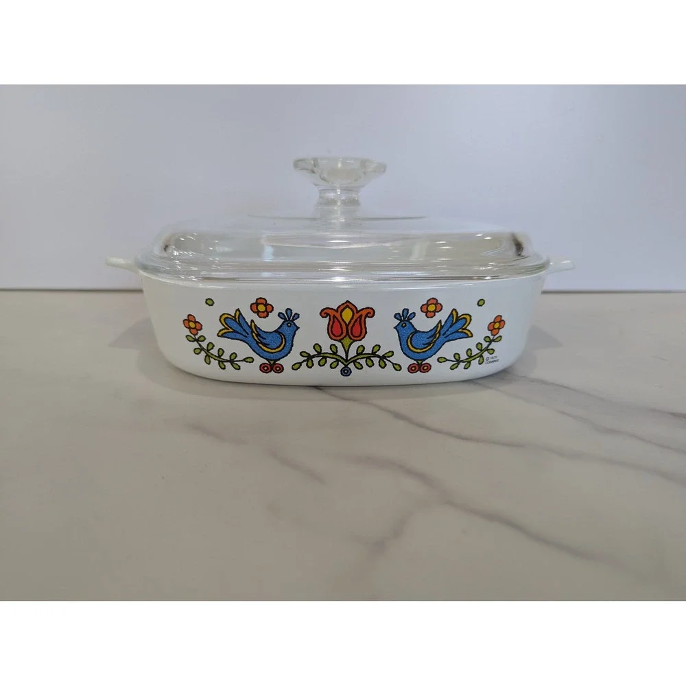 Vintage Corning Ware Friendship Country Festival Casserole Dish 8x8x2 A-8-B
